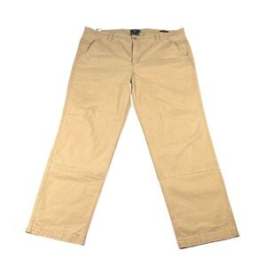 Dockers Mens Straight Leg Khaki Pants Tan Double Knee Canvas Trousers 40x29